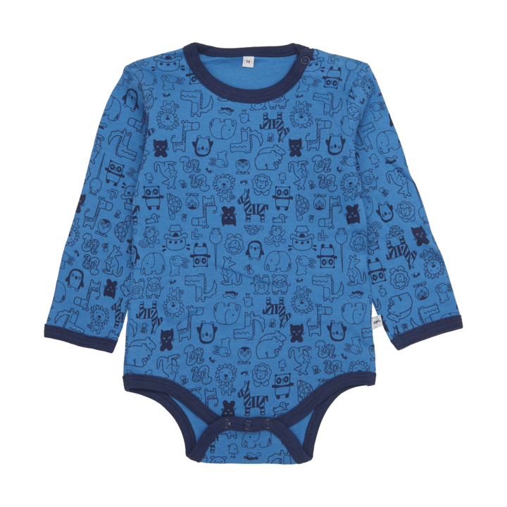 Långärmad Body 4-pack - Blue Pippi