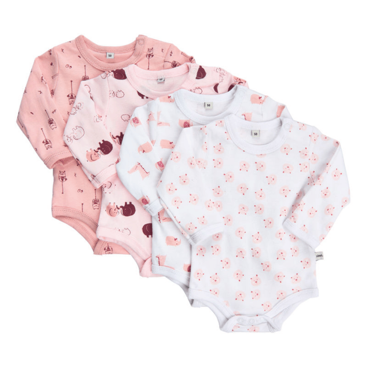 Långärmad Body 4-pack - Lightrose Pippi