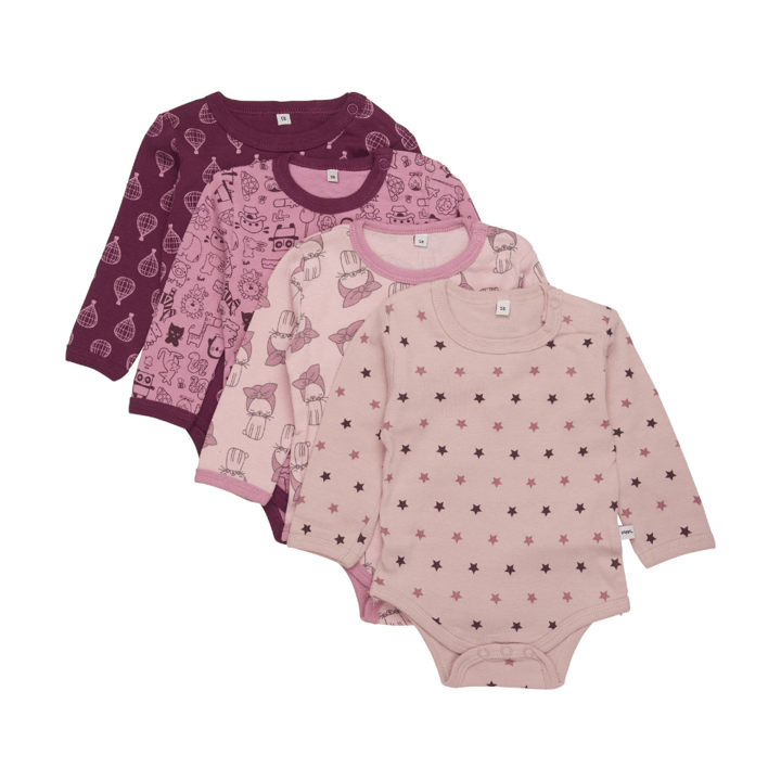 Långärmad Body 4-pack - Lilac Pippi