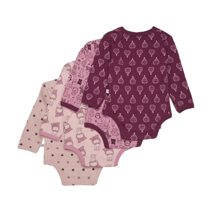 Långärmad Body 4-pack - Lilac Pippi