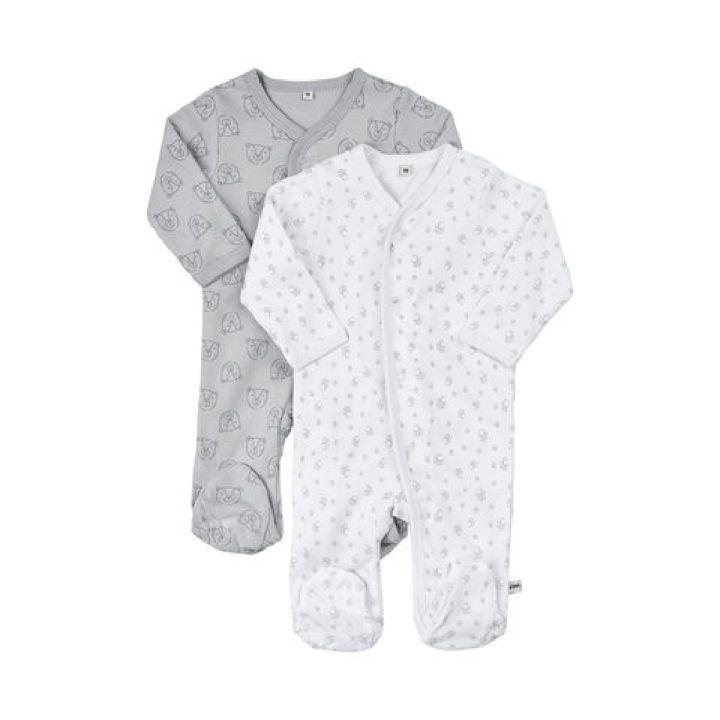 Långärmad Pyjamas med Fot 2-pack - Harbor Mist Pippi