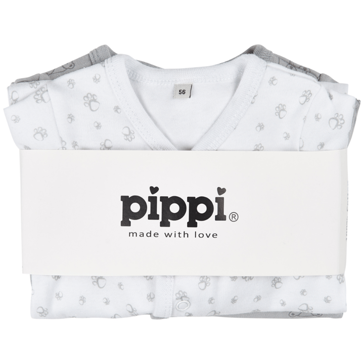 Långärmad Pyjamas med Fot 2-pack - Harbor Mist Pippi