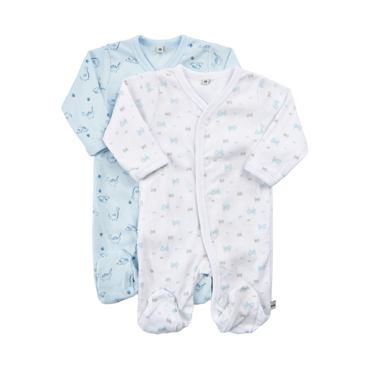 Långärmad Pyjamas med Fot 2-pack - Light Blue Pippi