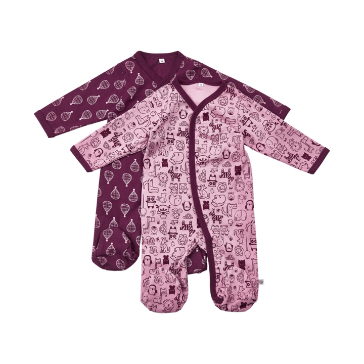 Långärmad Pyjamas med Fot 2-pack - Lilac Pippi