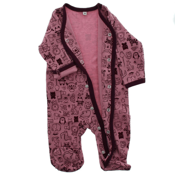 Långärmad Pyjamas med Fot 2-pack - Lilac Pippi