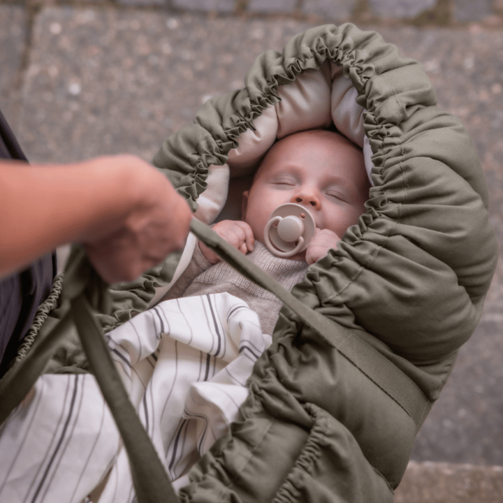 3-in-1 Babynest - Dark Olive Sebra