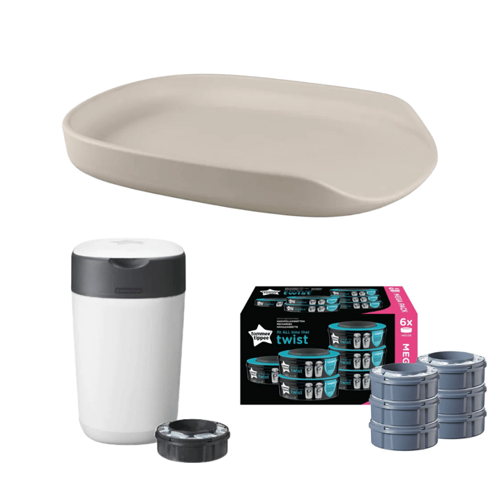 Startpaket - Skötbädd Sebra, Blöjhink inkl. 6-pack Refill Sebra