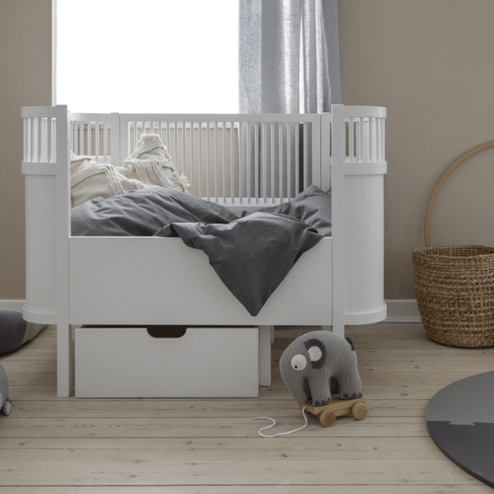 Växasäng 2 i 1 Baby & Juniorsäng - Classic White Sebra