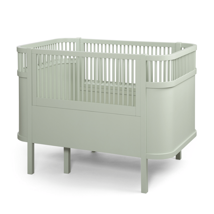 Växasäng 2 i 1 Baby & Juniorsäng - Mist Green Sebra