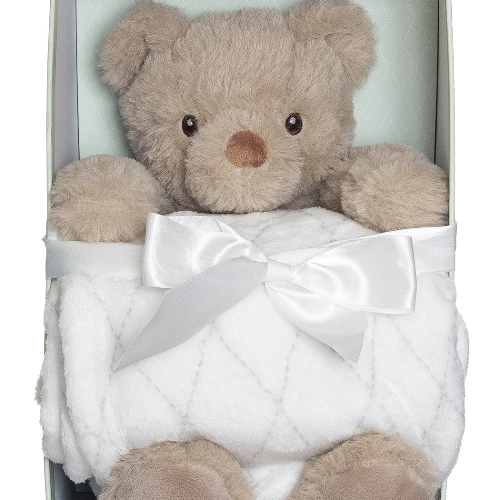 Teddykompaniet Giftbox Filt & Gosedjur Beige