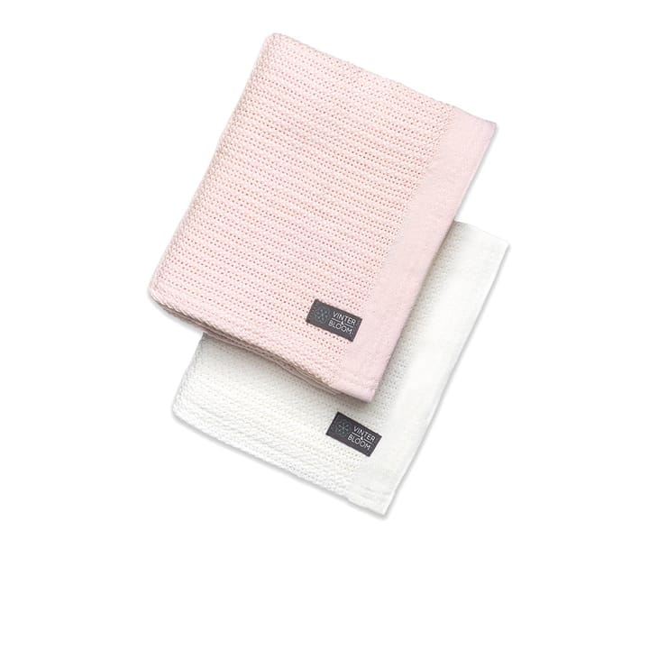 Filt Soft Grid EKO 2-pack Gallerfilt - Bright White/Baby Pink Vinter & Bloom