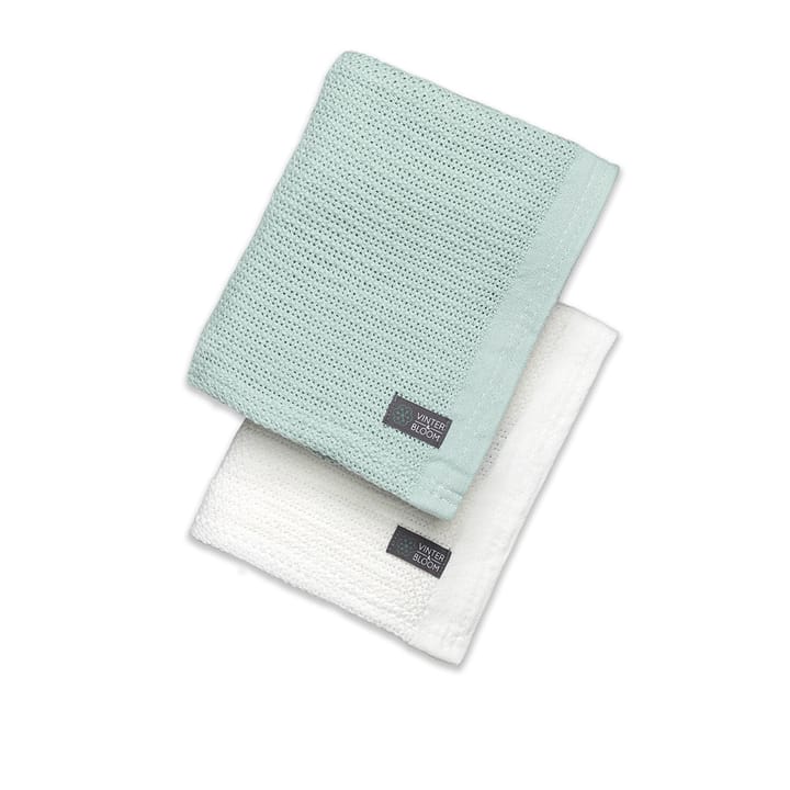 Filt Soft Grid EKO 2-pack Gallerfilt - Bright White/Sage Green Vinter & Bloom