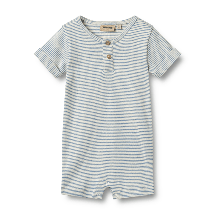 Kortärmad Jumpsuit Alfred - Blue Stripe WHEAT