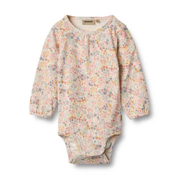 Långärmad Body Elmine - Bright Flowers WHEAT