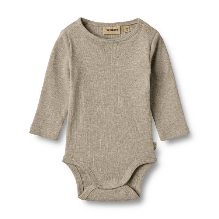 Långärmad Body Ribbad Spencer - Gravel Melange WHEAT