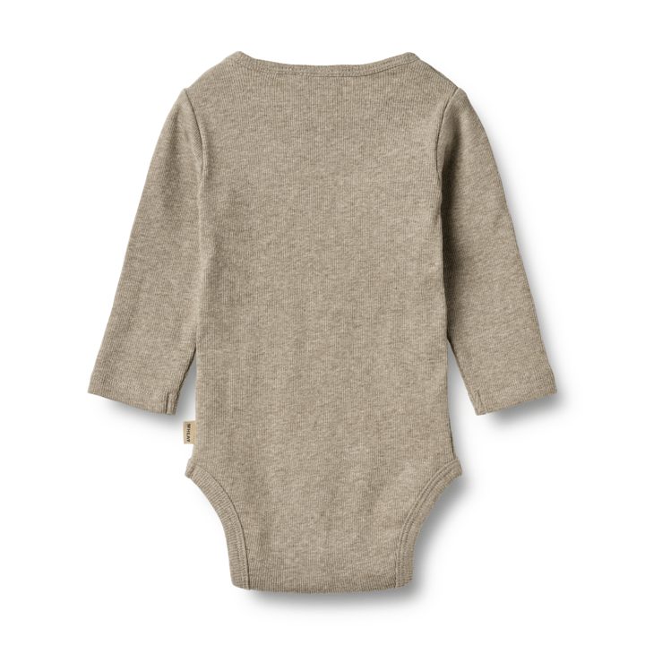 Långärmad Body Ribbad Spencer - Gravel Melange WHEAT