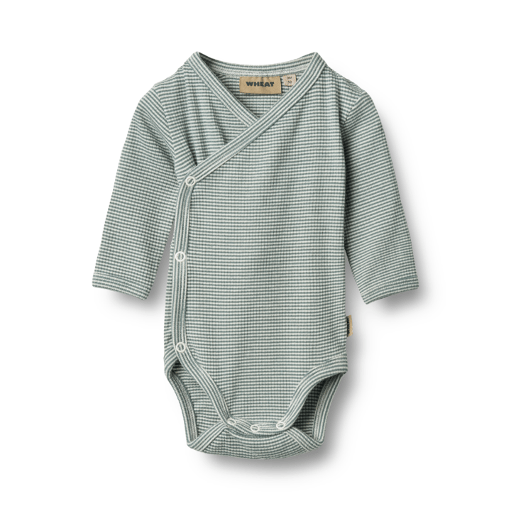 Långärmad Omlottbody Pil - Stormy Sea Stripe WHEAT