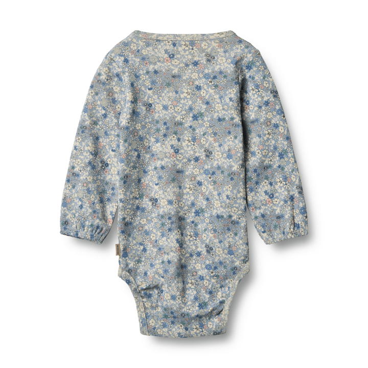 Långärmad Body Elmine - Blue Summer Flowers WHEAT