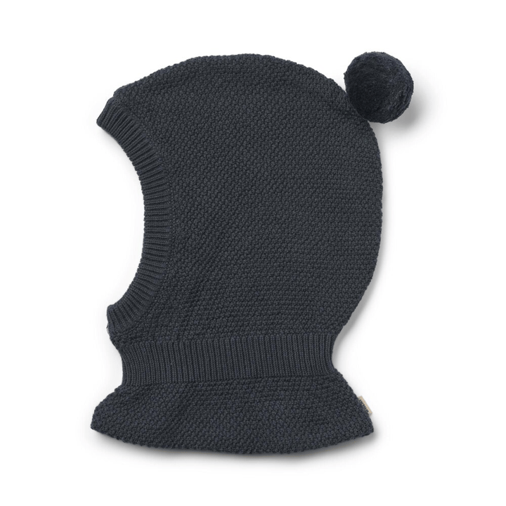 Stickad Balaclava Pomi - Navy WHEAT
