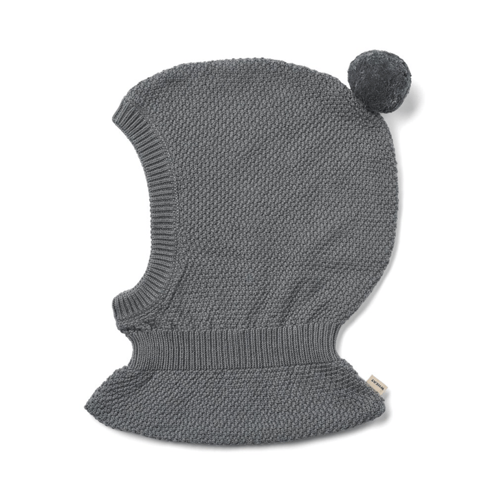 Stickad Balaclava Pomi - Stormy Blue WHEAT