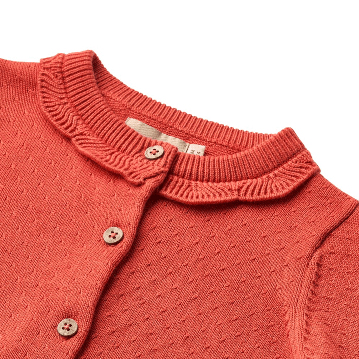 Stickad Kofta Amy - Candy Red WHEAT