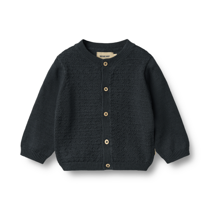 Stickat Kofta Björn - Navy WHEAT