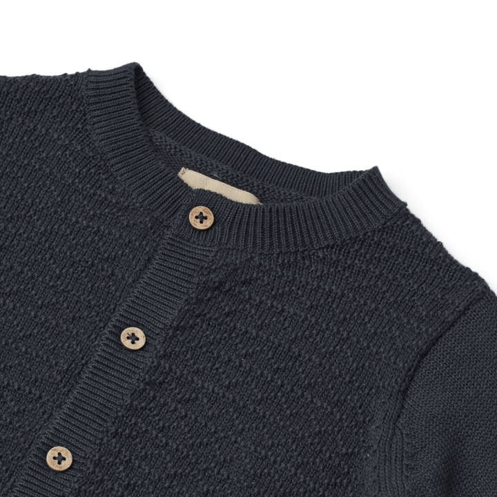 Stickat Kofta Björn - Navy WHEAT