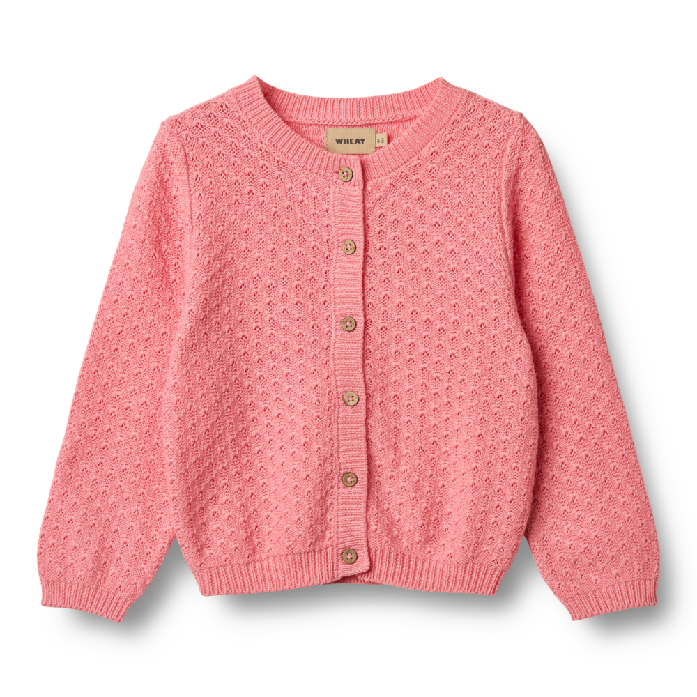 WHEAT Stickad kofta Magnella Flamingo Pink