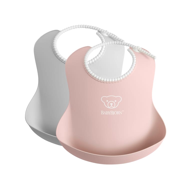 Mjuk Haklapp 2-Pack - Grå/Blekrosa