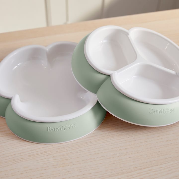 Tallriksset 2-Pack - Blekgrön Babybjörn