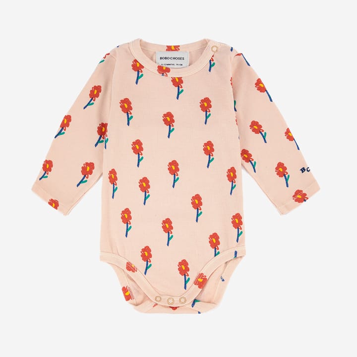 Långärmad Body Flowers All Over - Peach Bobo Choses