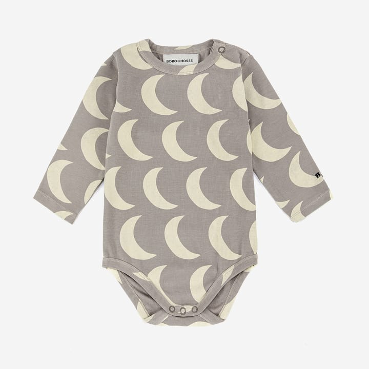 Långärmad Body Moon all over - Light Grey Bobo Choses