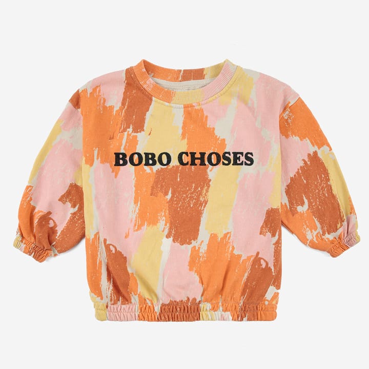 Sweatshirt Shadows All Over - Salmon Pink Bobo Choses