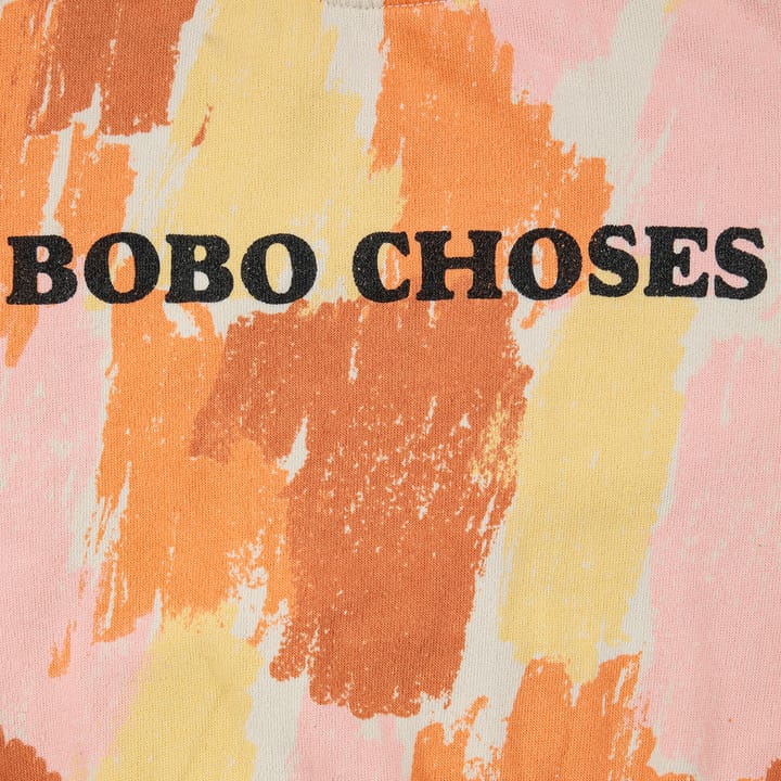 Sweatshirt Shadows All Over - Salmon Pink Bobo Choses