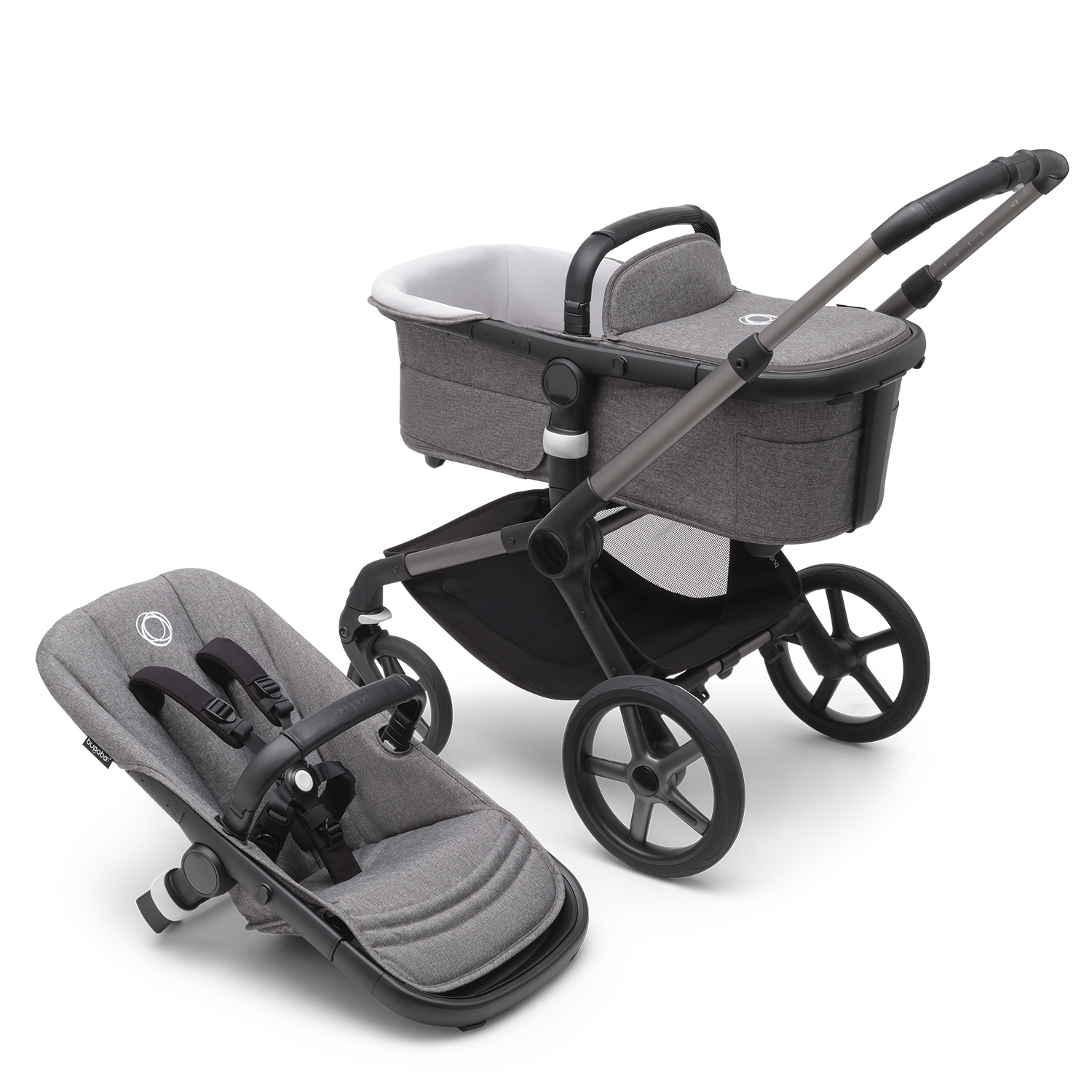 Product Image for Bugaboo  Fox 5 Bas, Graphite/Grey Melange - BabyWorld