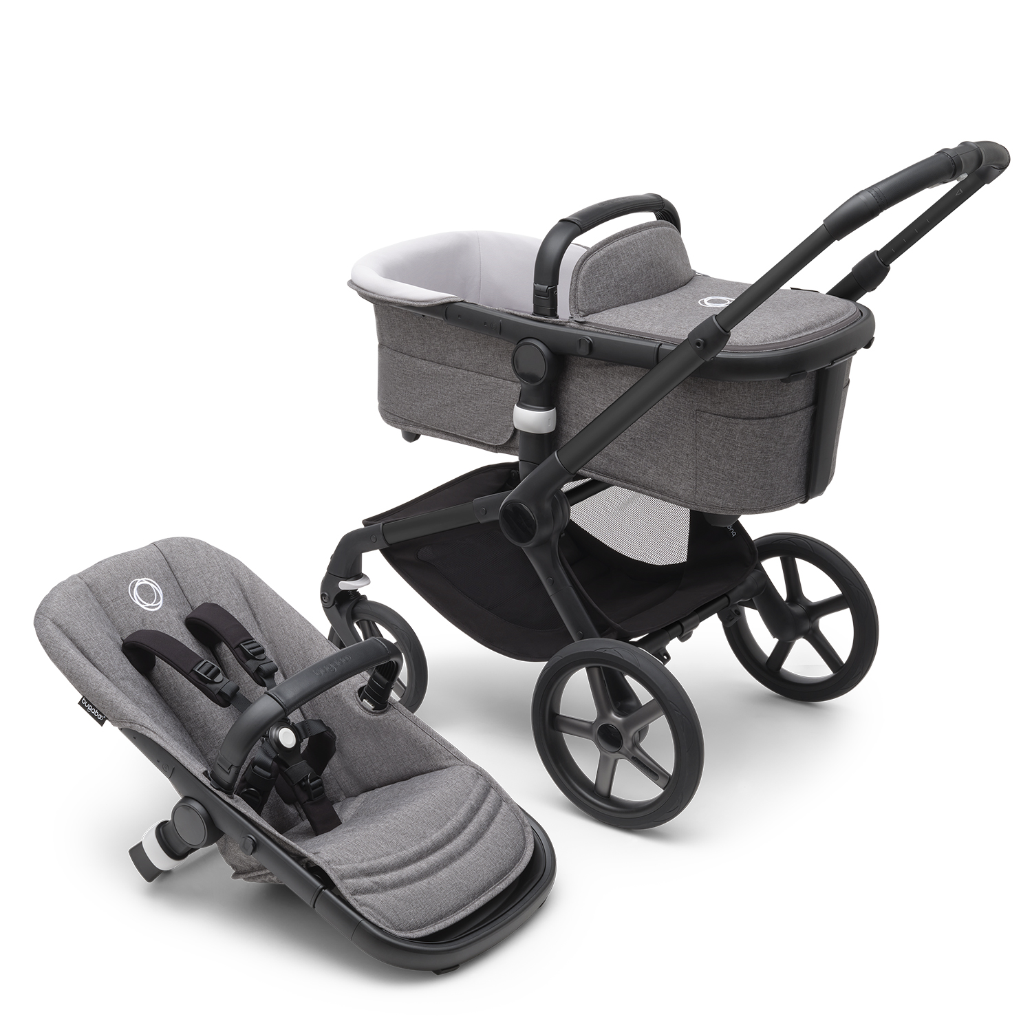 Product Image for Bugaboo  Fox 5 Bas, Black/Grey Melange - BabyWorld