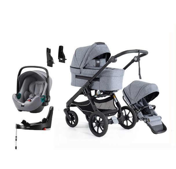 NXT90 (2023) Duovagn + Adapter + Britax Baby-safe 3 + Basenhet Emmaljunga