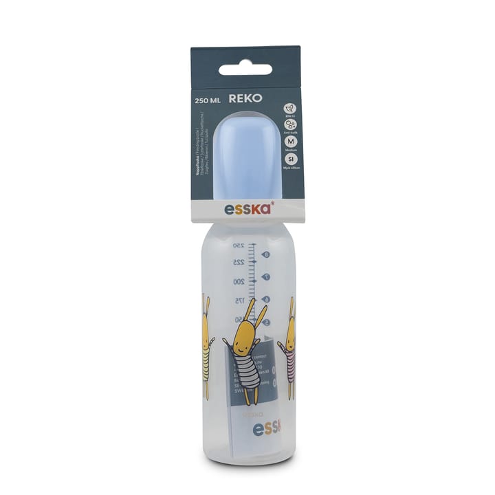 Nappflaska Reko 250ml Ljusblå Hoppis Esska