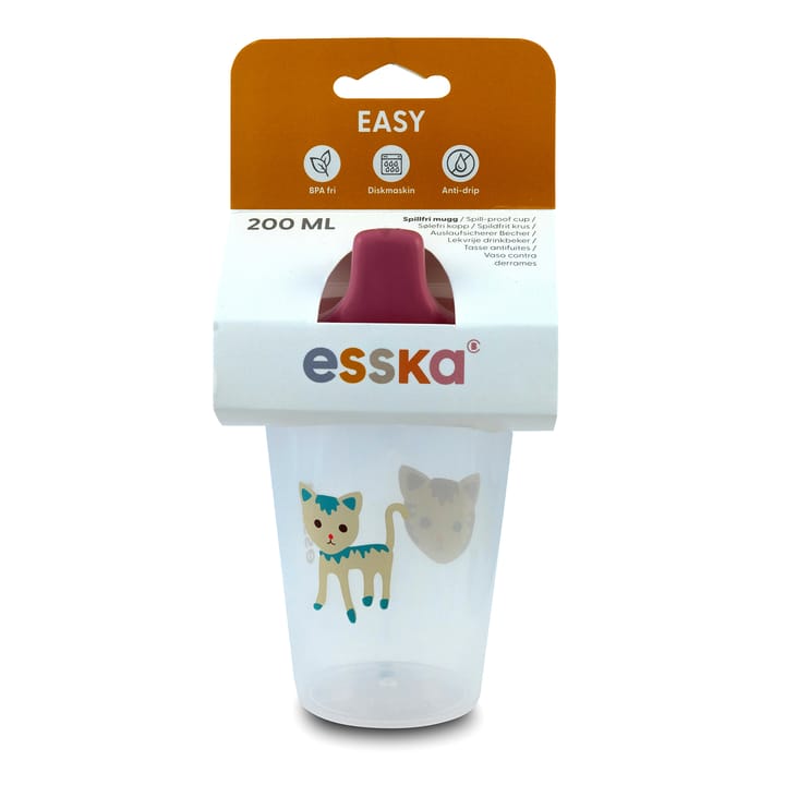 Spillfri Mugg Easy Rosa Katt Esska