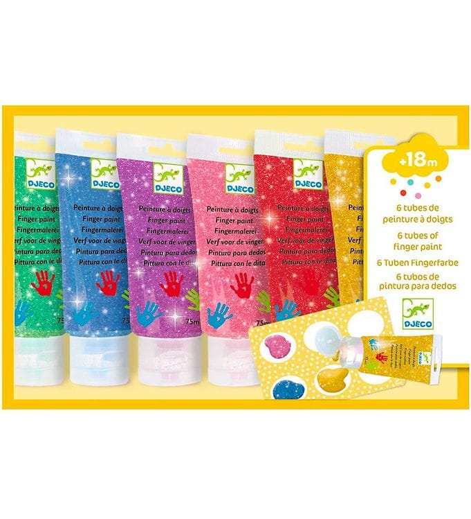 Fingerfärg 6-pack Glitter Djeco