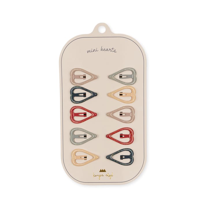 Hårspännen 10-pack Mini Hearts - Flame Scarlet Konges Slöjd