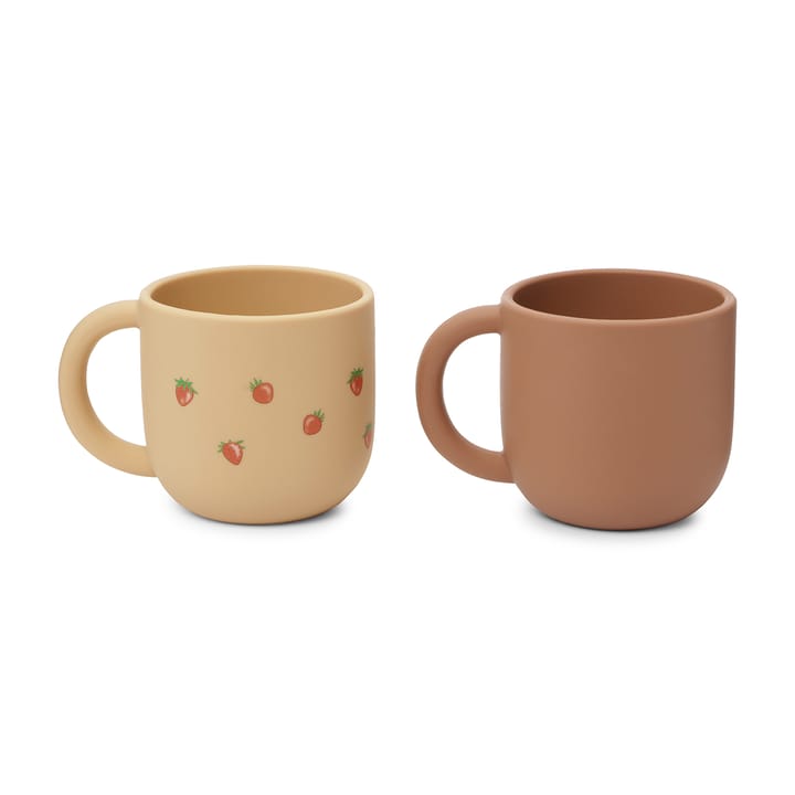 Silikonmugg Med Handtag  2-Pack - StrawBerry Konges Slöjd