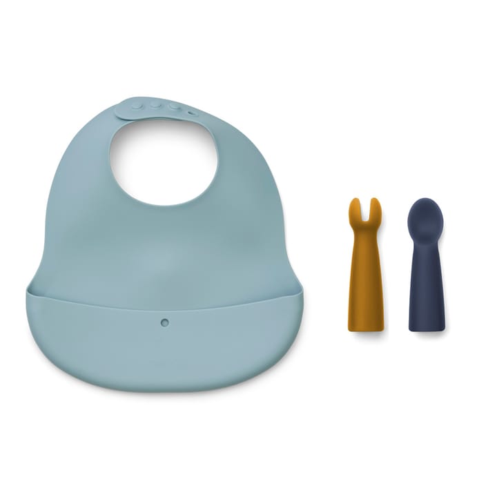 Aspen Haklapp Och Bestick - Sea Blue Multi Mix Liewood