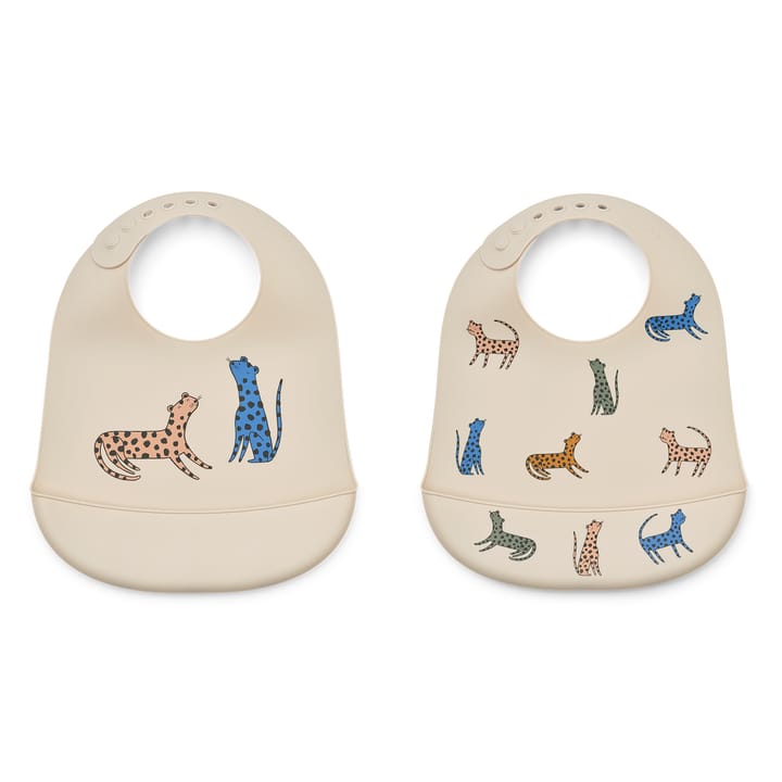 Tilda Mönstrad Haklapp Silikon 2-Pack - Leopard Multi Mix Liewood
