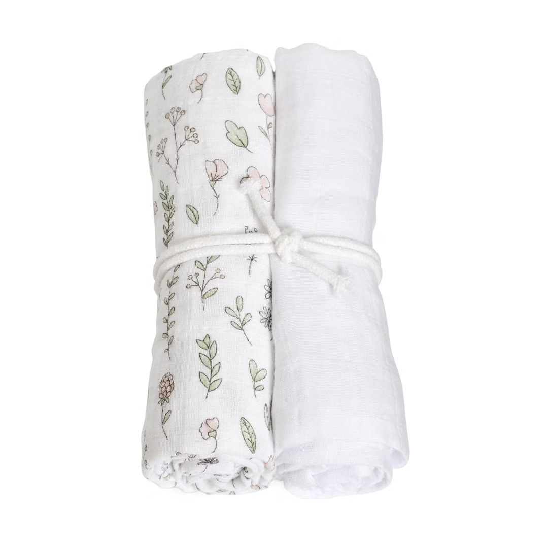 Product Image for Mini Dreams  Muslinfilt 2-pack Blomsteräng, Vit - BabyWorld