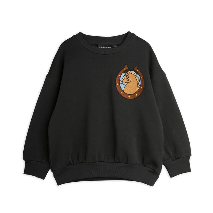 AW22 Horses Emb Sweatshirt - Svart Mini Rodini