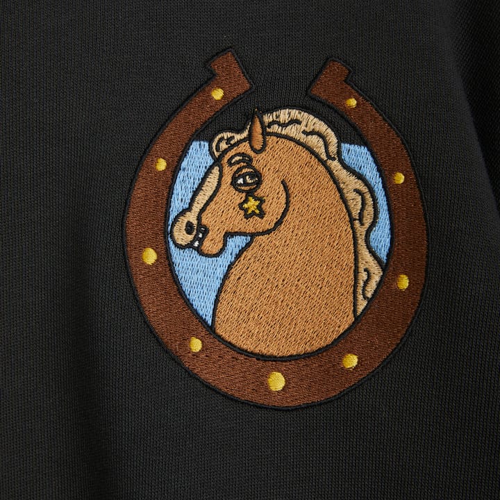 AW22 Horses Emb Sweatshirt - Svart Mini Rodini