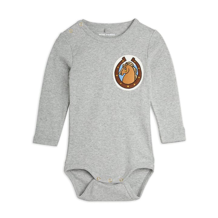 AW22 Horses Patch Ls Body - Grå Mini Rodini