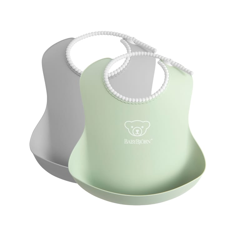 Mjuk Haklapp 2-Pack - Grå/Blekgrön
