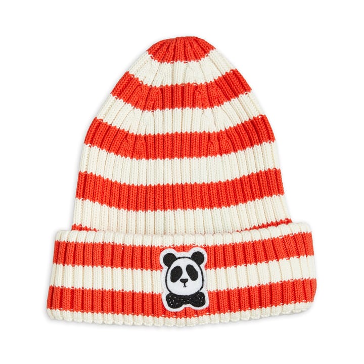 Pre SS23 Ribbad Mössa Panda - Röd Mini Rodini